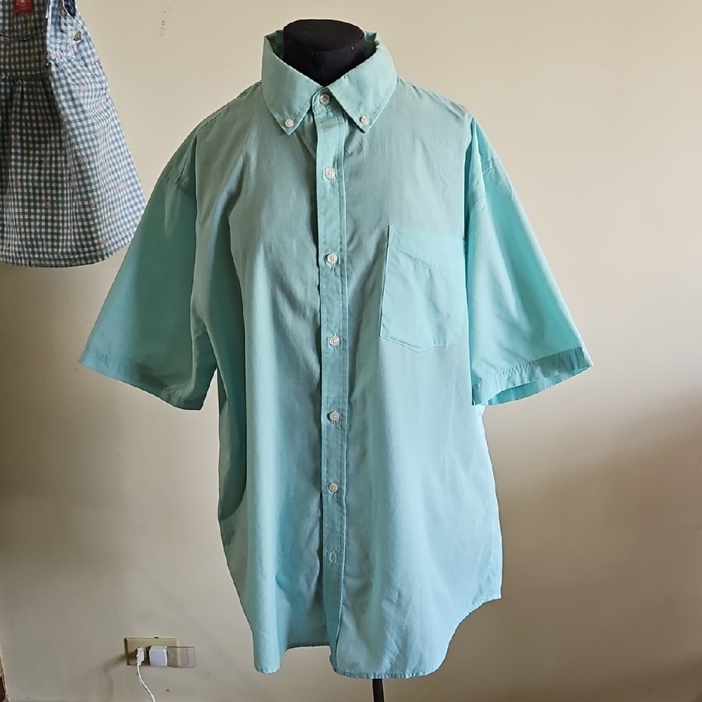 Men's Croft & Barrow Blue Casual Button Down Shirt Short Sleeve